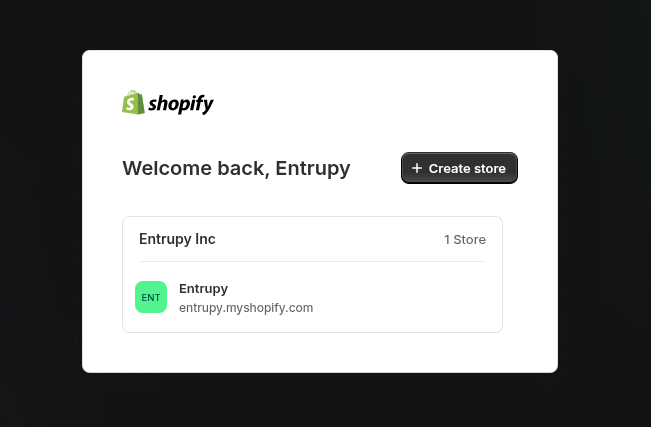 Entrupy Shopify app install screen